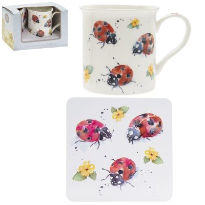LADYBIRD MUG AND COASTER SET